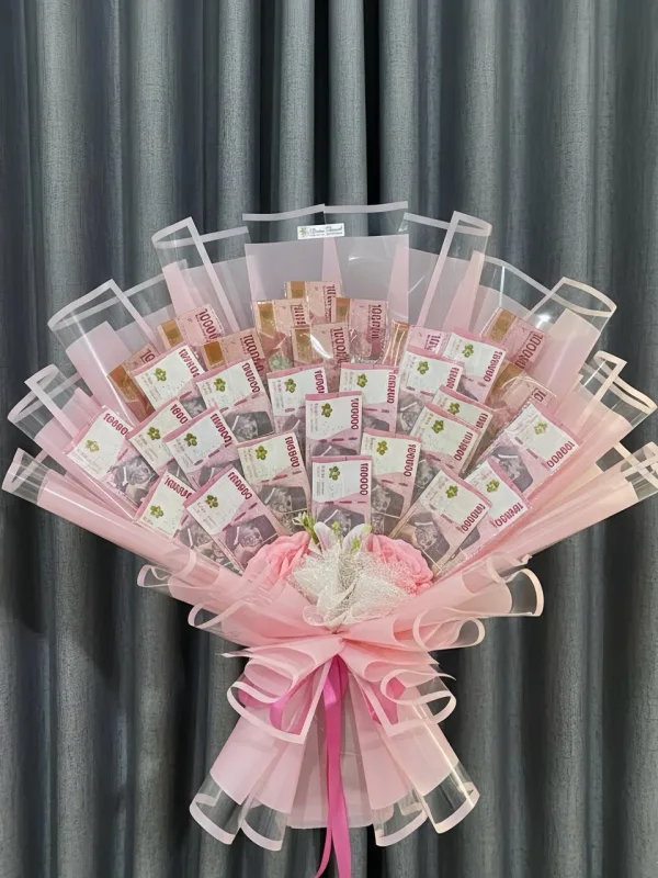 Buket Uang Pink Nominal Kecil
